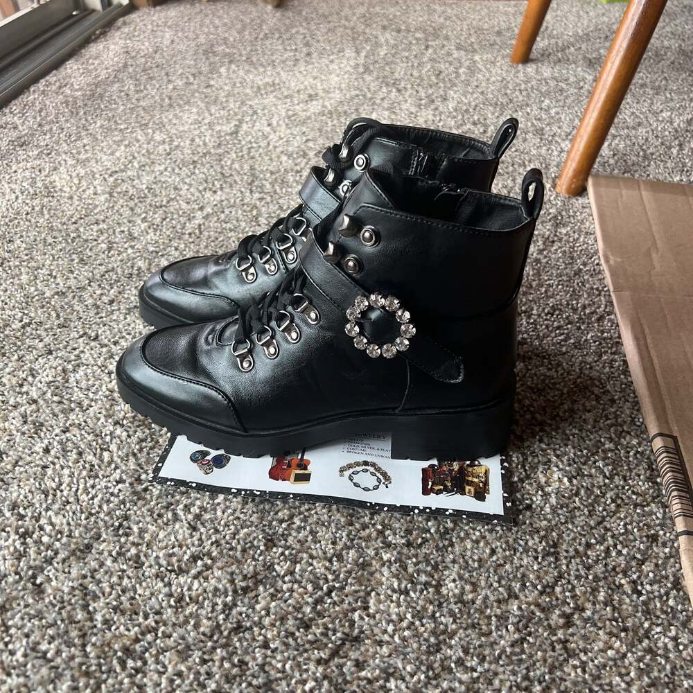 Nanette Nanette Lepore Women's Irina Combat Moto Boots Size 7M valued~100$